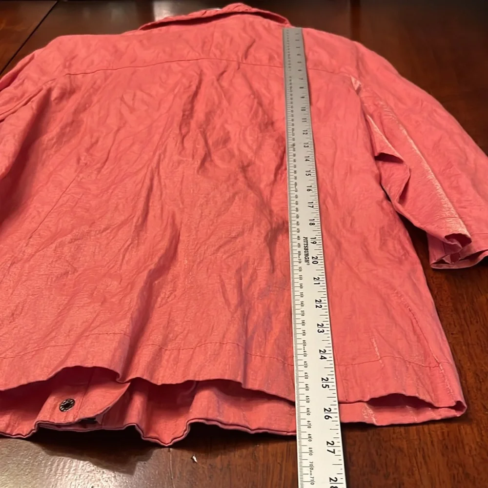 TravelSmith Women's metallic cotton nylon blend Pink Jacket size medium - Picture 5 of 9